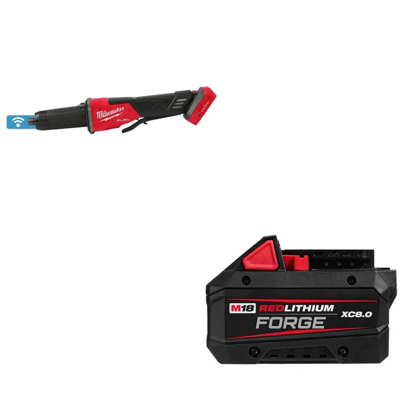 Milwaukee M18 FUEL Die Grinder W/ 48-11-1881 M18 XC8.0 Battery Pack