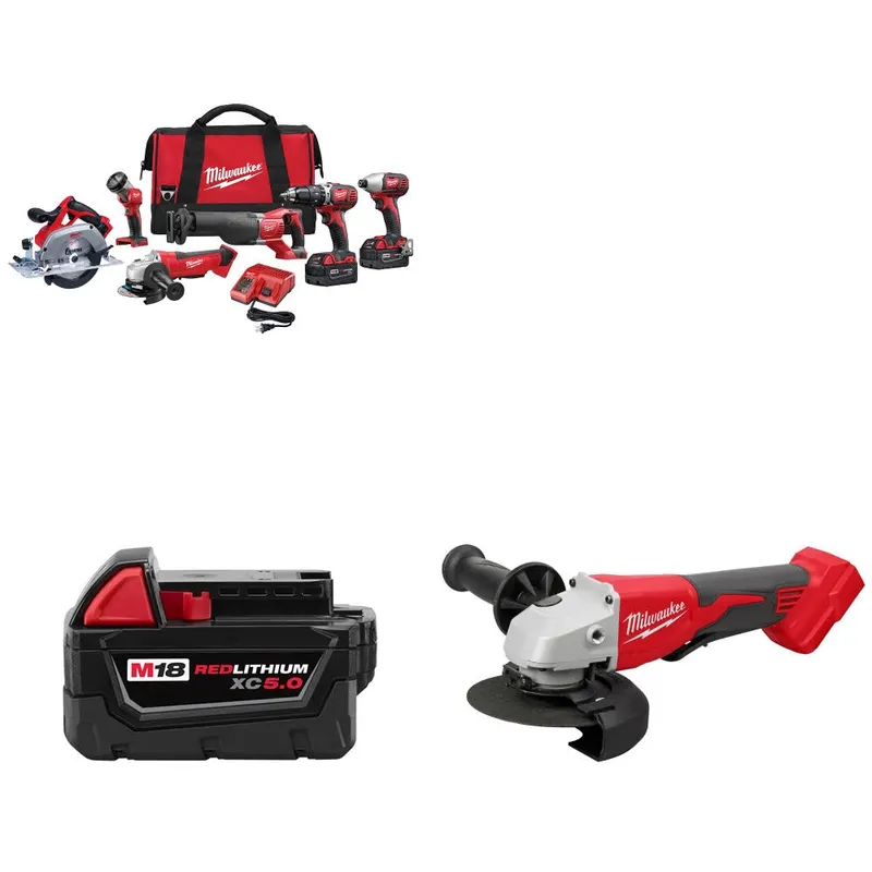 Milwaukee M18 6-Tool Combo Kit W/ FREE 48-11-1850 M18 Battery & Grinder