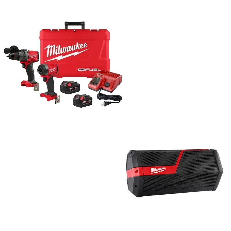 Milwaukee M18 FUEL 2-Tool Combo Kit W/ FREE 2891-20 M18/M12 Speaker
