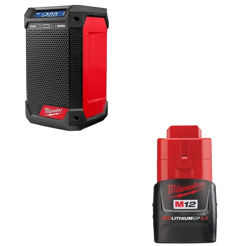 Milwaukee M12 Radio + Charger w/ FREE 48-11-2420 M12 2.0 Battery Pack