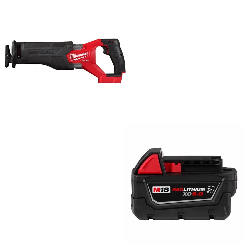 Milwaukee M18 FUEL SAWZALL Recip Saw W/ 48-11-1850R M18 XC5.0 Battery