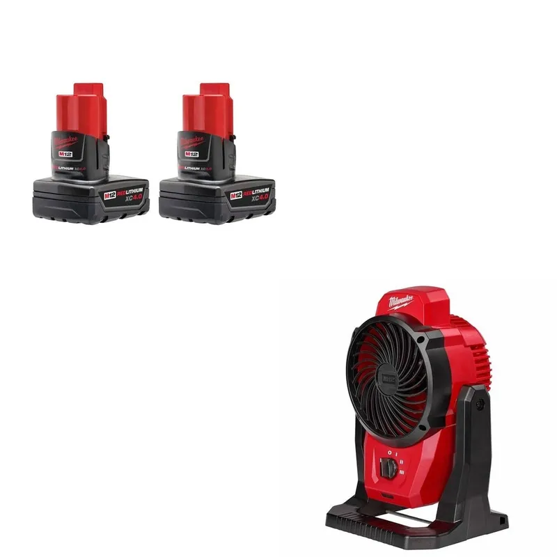Milwaukee M12 Battery W/ FREE 0820-20 Mounting Fan