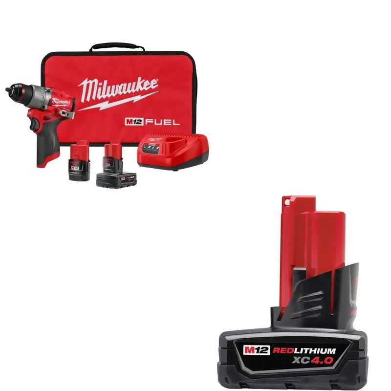 Milwaukee M12 FUEL 1/2" Drill/Driver Kit W/ 48-11-2440 M12 Battery Pack