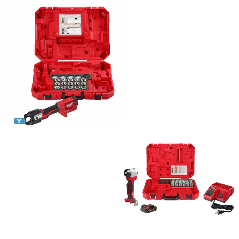 Milwaukee Force Logic 600 MCM Crimper with #8 - 600 MCM Cu Dies W/ FREE 2935CU-21S
