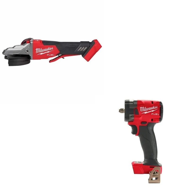Milwaukee 5" Flathead Braking Grinder, Paddle Switch No-Lock W/ FREE 2854-20