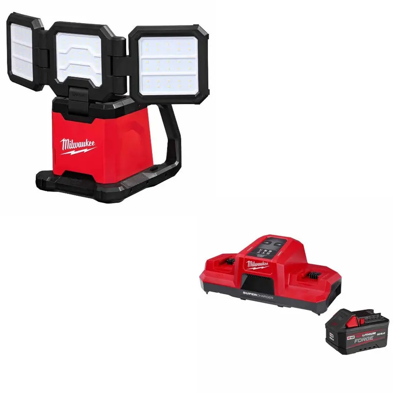 Milwaukee M18 Flood & Area Light W/ 48-59-1861 M18 18V Starter Kit
