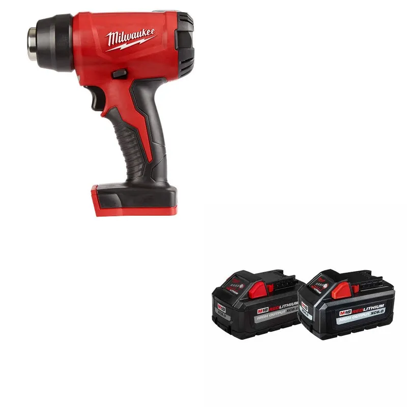 Milwaukee M18 Heat Gun, Bare W/ 48-11-1868 M18 18V Battery, 2 Pack