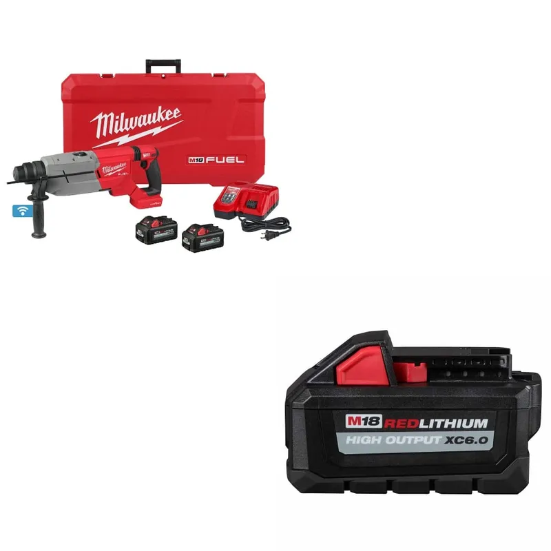 Milwaukee M18 FUEL Rotary Hammer Kit w/ FREE 48-11-1865 M18 Battery Pack