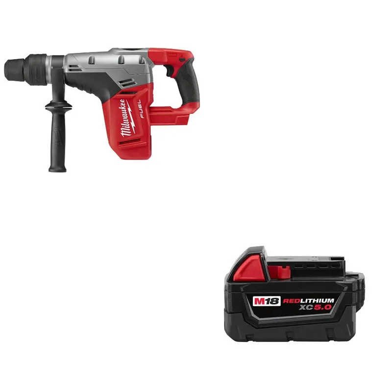 Milwaukee M18 FUEL Rotary Hammer W/ 48-11-1850 M18 XC5.0 Battery Pack