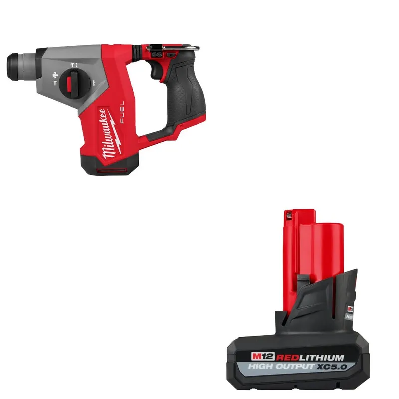 Milwaukee M12 FUEL 5/8" Rotary Hammer W/ 48-11-2450 M12 XC5 Battery Pack