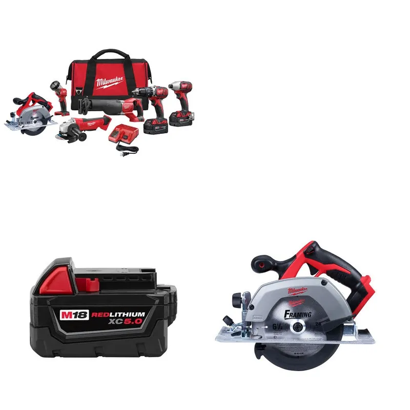 Milwaukee M18 6-Tool Combo Kit W/ FREE 48-11-1850 M18 Battery & Circ Saw