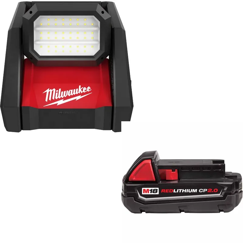 Milwaukee M18 Dual Power Flood Light W/ FREE 48-11-1820 M18 Battery Pack
