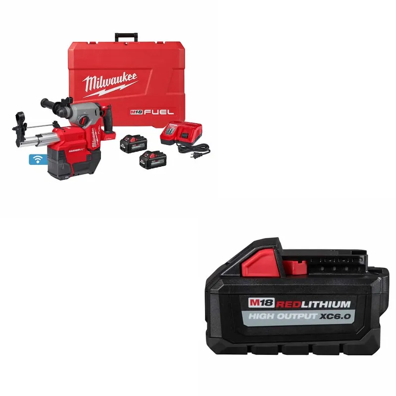 Milwaukee M18 FUEL Rotary Hammer Kit w/ FREE 48-11-1865 M18 Battery Pk