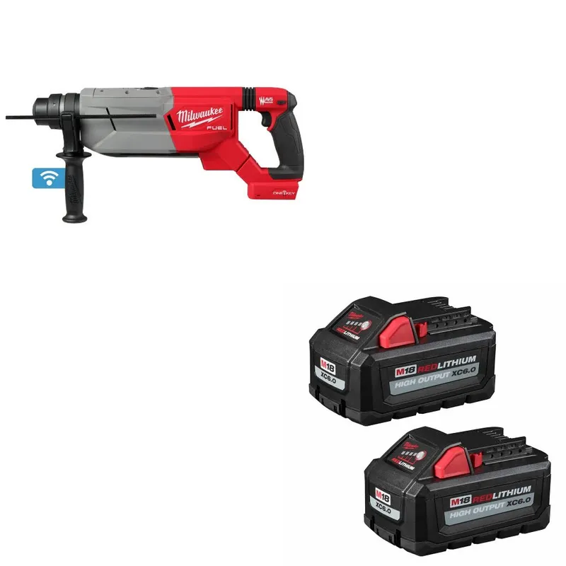 Milwaukee M18 FUEL 1-1/4" Rotary Hammer W/ 48-11-1862 M18 Battery, 2Pk