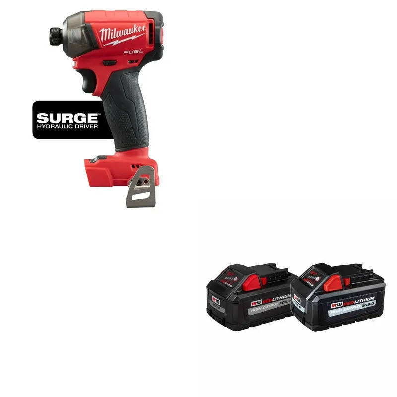 Milwaukee M18 FUEL 1/4" Hex Driver W/ 48-11-1868 M18 18V Battery, 2 Pack