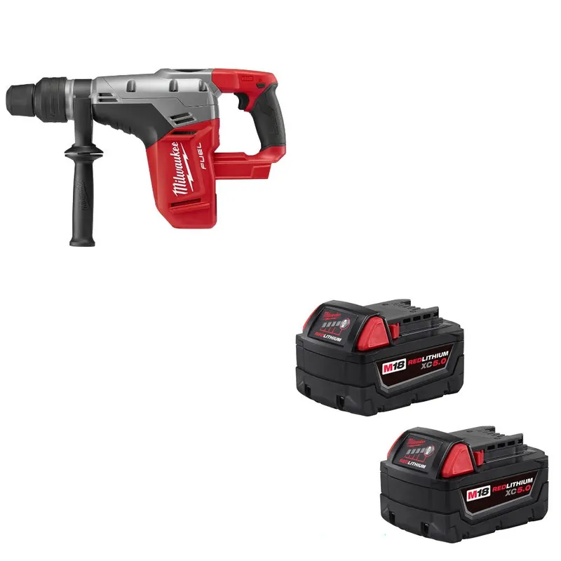 Milwaukee M18 FUEL Rotary Hammer W/ 48-11-1852 M18 XC5.0 Battery, 2 Pack