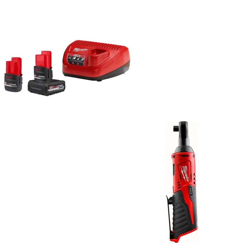 Milwaukee M12 2-Battery Starter Kit w/ FREE 2457-20 M12 3/8" Ratchet