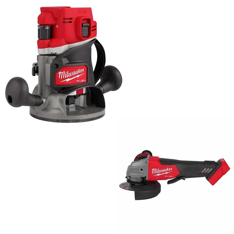 Milwaukee 1/2" Router W/ FREE 2880-20 4-1/2" / 5" Grinder Paddle Switch, No-Lock
