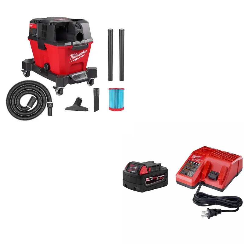 Milwaukee M18 FUEL 6 Gal Vacuum W/ 48-59-1850 M18 XC5.0 Starter Kit