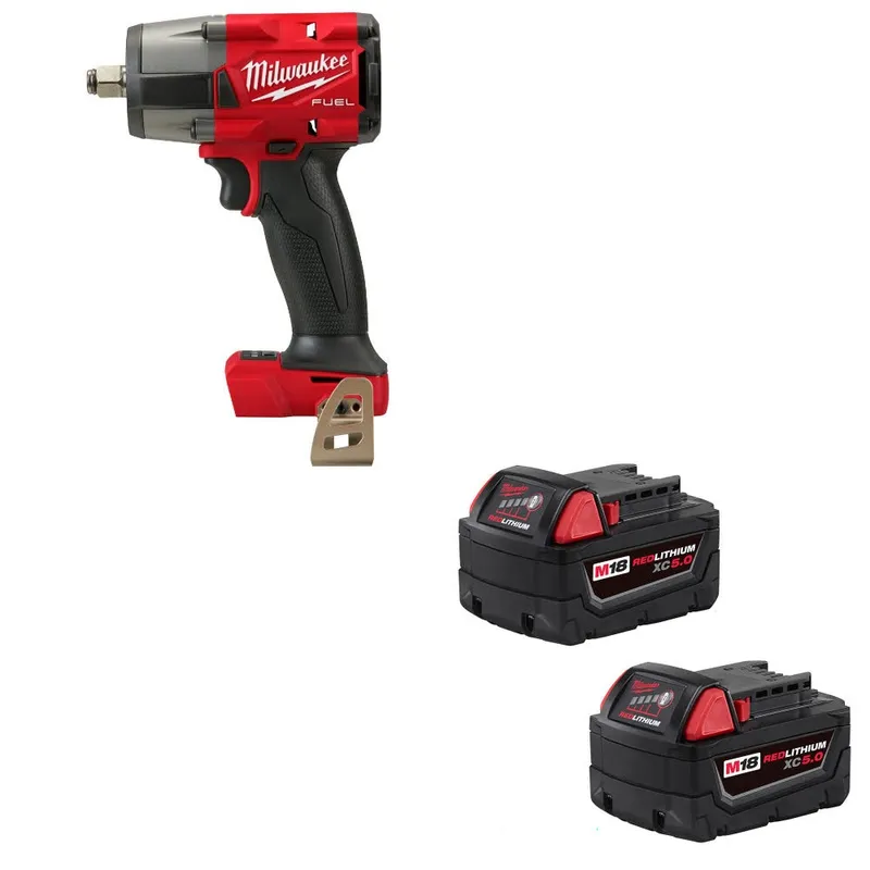 Milwaukee M18 FUEL 1/2" Impact Wrench W/ 48-11-1852 M18 Battery, 2 Pack