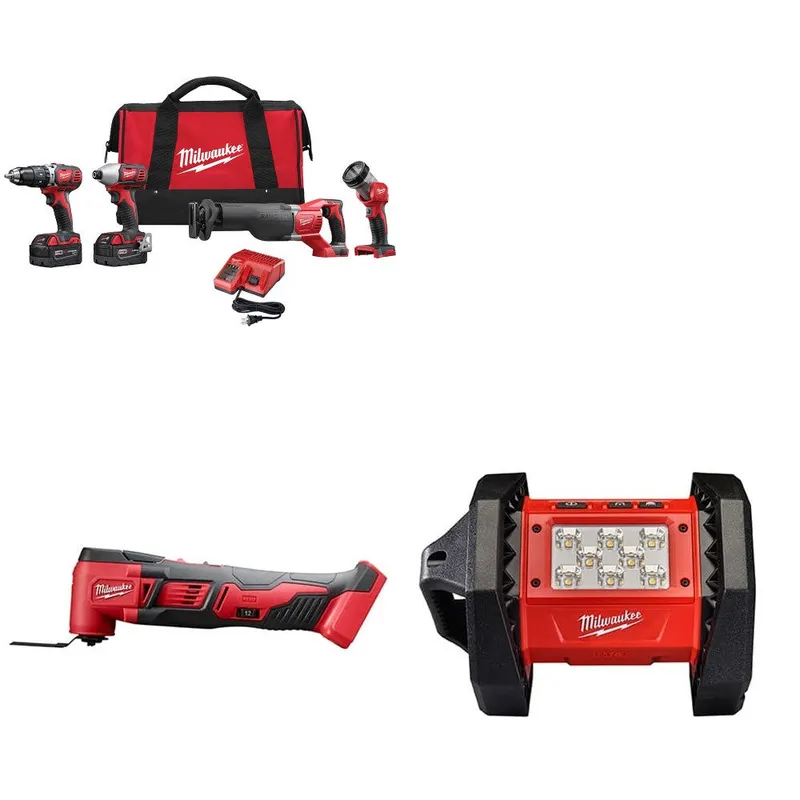 Milwaukee M18 4-Tool Combo Kit W/ FREE 2626-20 M18 Multi-Tool & Light