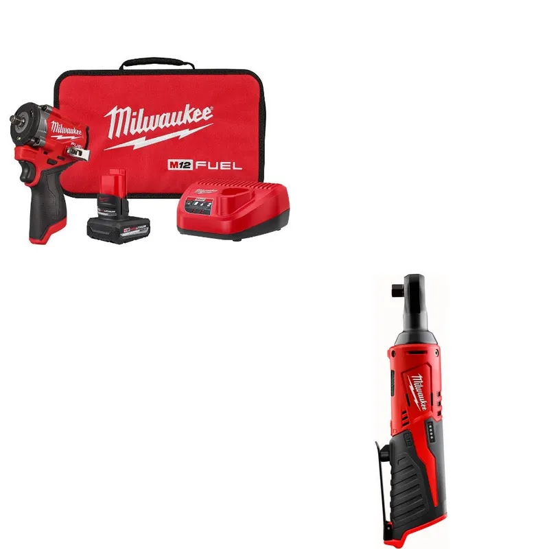 Milwaukee Impact Wrench Kit W/ 2457-20 Cordless Ratchet