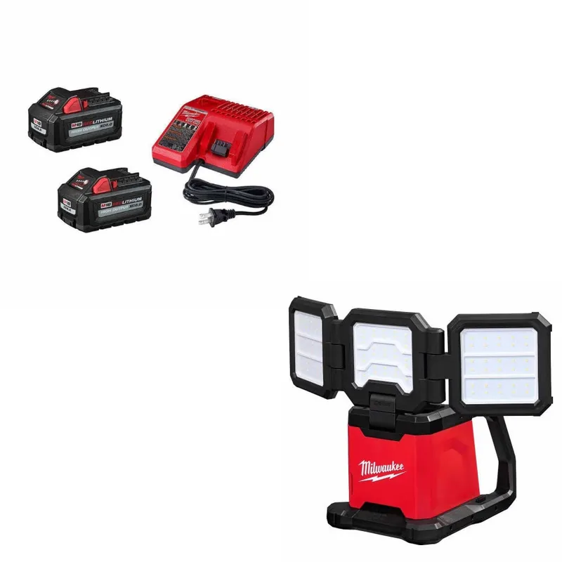 Milwaukee Battery/Charger Kit W/ FREE 2368-20 ROVER Light