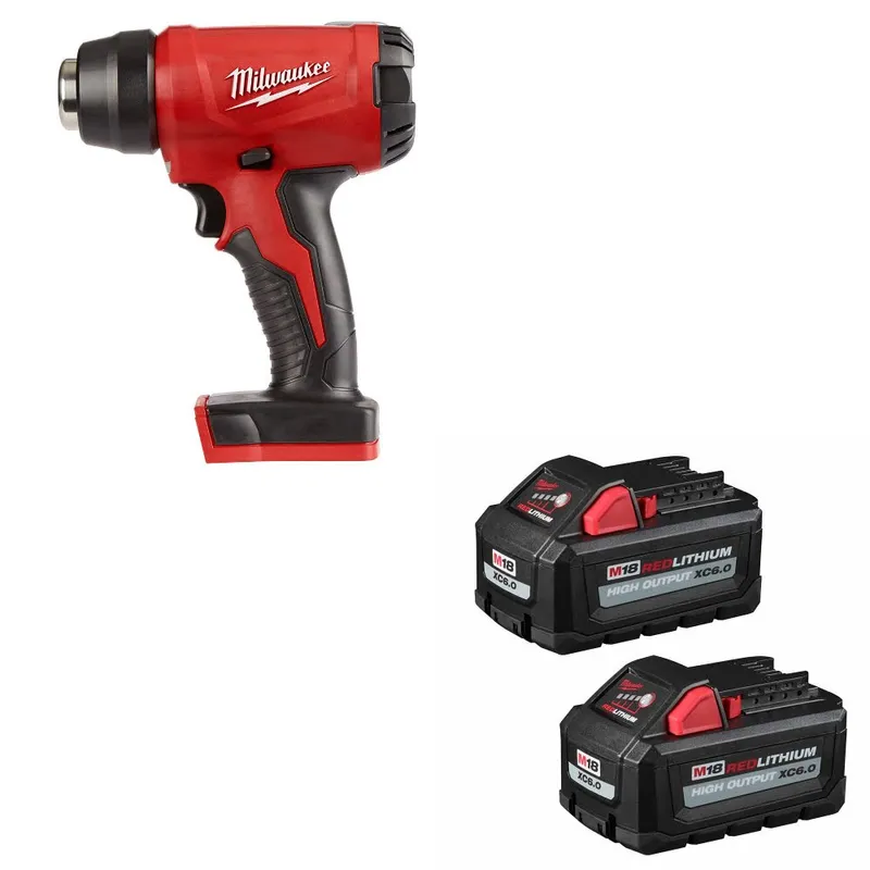 Milwaukee M18 Heat Gun, Bare W/ 48-11-1862 M18 XC6.0 Battery, 2 Pack