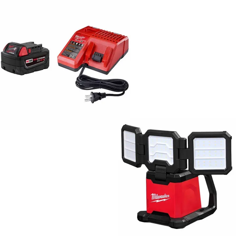 Milwaukee M18 XC5 Starter Kit W/ FREE 2368-20 M18 Flood & Area Light