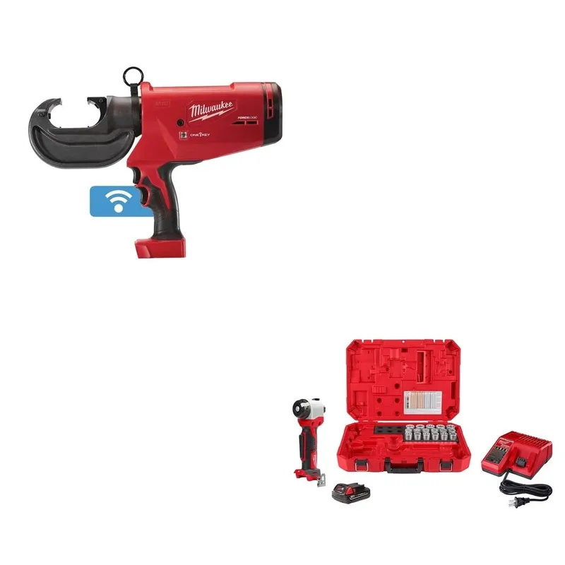 Milwaukee Force Logic 750 MCM Crimper with #6 - 750 MCM Al Dies W/ FREE 2935CU-21S
