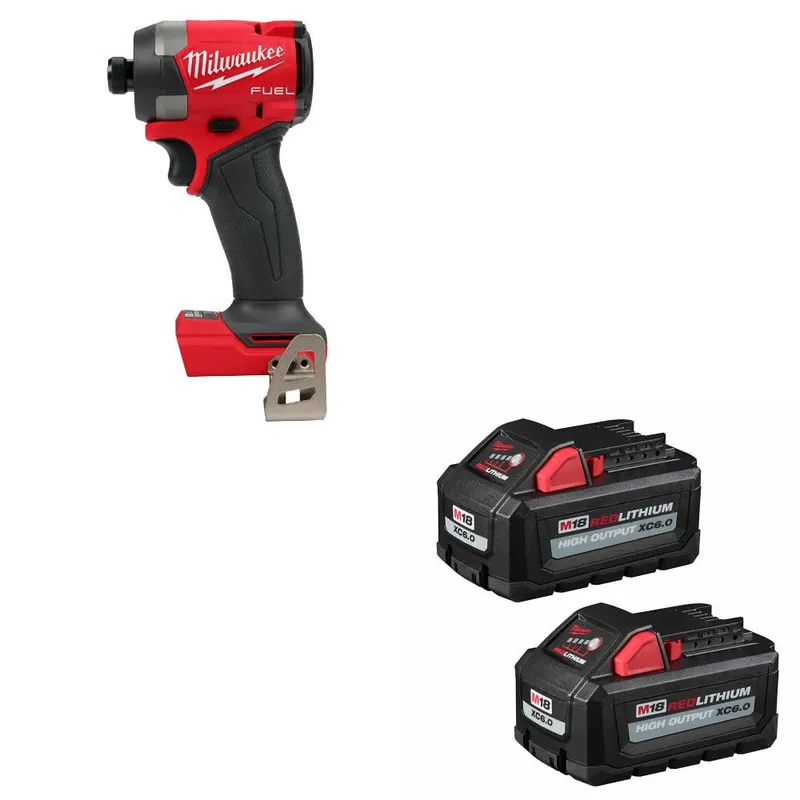 Milwaukee M18 FUEL 1/4" Impact Driver W/ 48-11-1862 M18 XC6 Battery, 2Pk