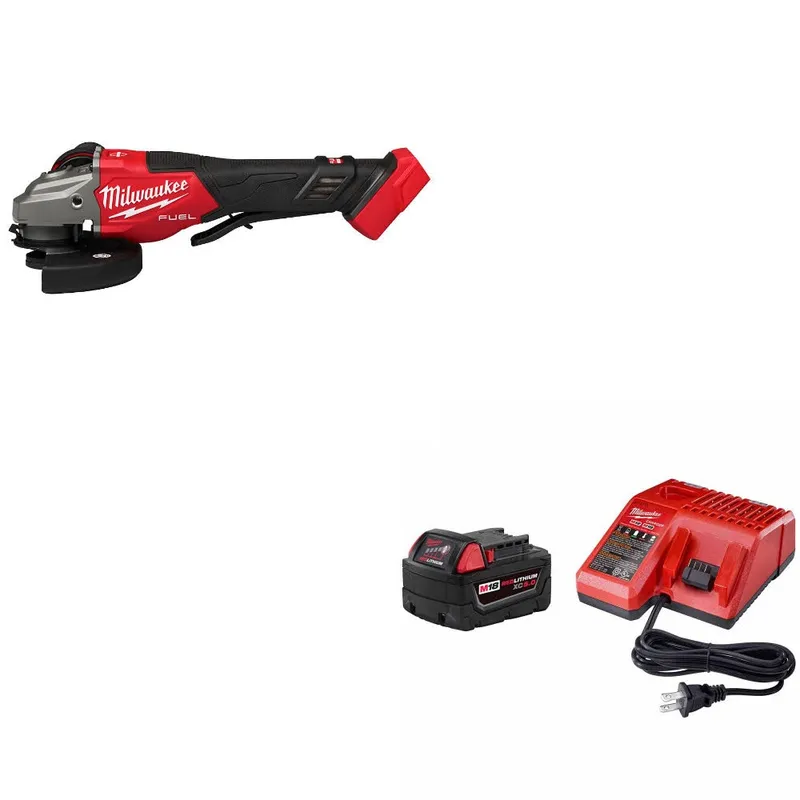 Milwaukee M18 FUEL 4-1/2"-6" Grinder W/ 48-59-1850 M18 XC5.0 Starter Kit