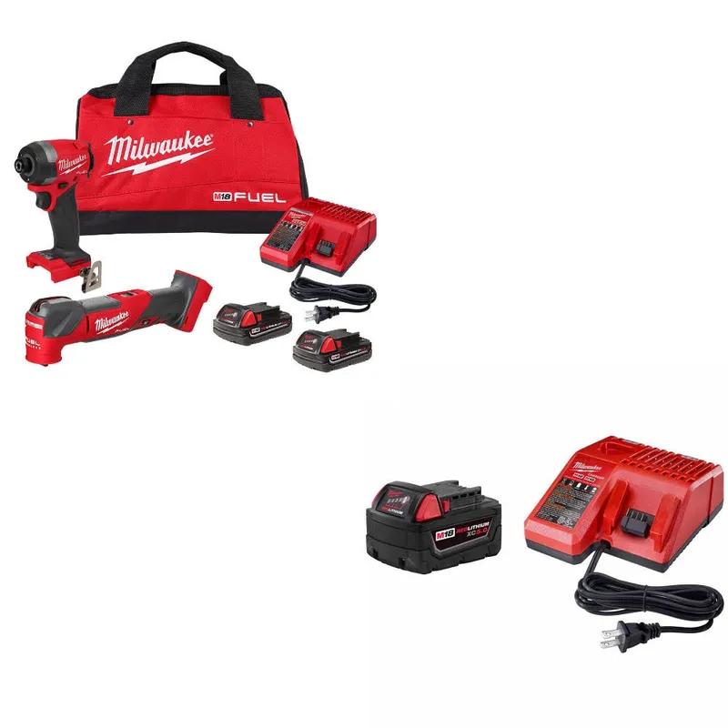 Milwaukee M18 FUEL 2-Tool Combo Kit W/ 48-59-1850 M18 XC5 Starter Kit
