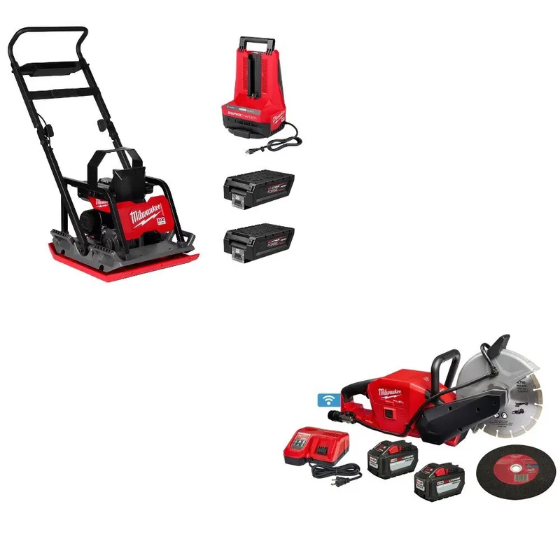 Milwaukee Plate Compactor Kit W/ FREE 2786-22HD 9" Cut-Off Saw