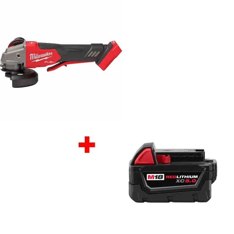 Milwaukee M18 FUEL 4-1/2"/5" Grinder w/ FREE 48-11-1850 M18 Battery Pack