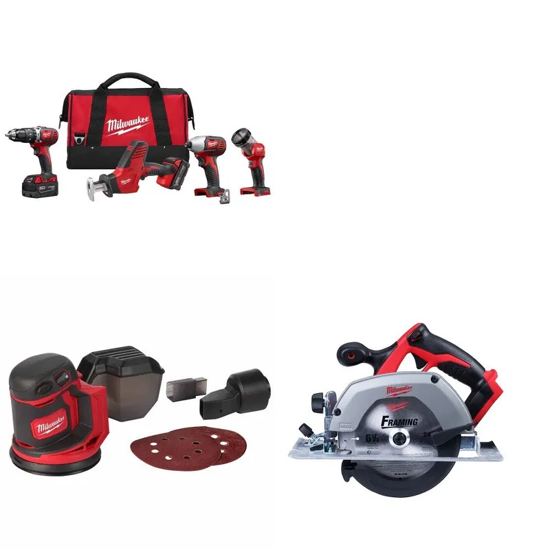 Milwaukee M18 4-Tool Combo Kit W/ FREE 2648-20 M18 Sander & Circ Saw