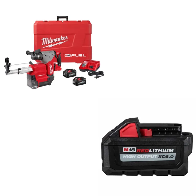 Milwaukee M18 FUEL Rotary Hammer Kit w/ FREE 48-11-1865 M18 Battery Pk