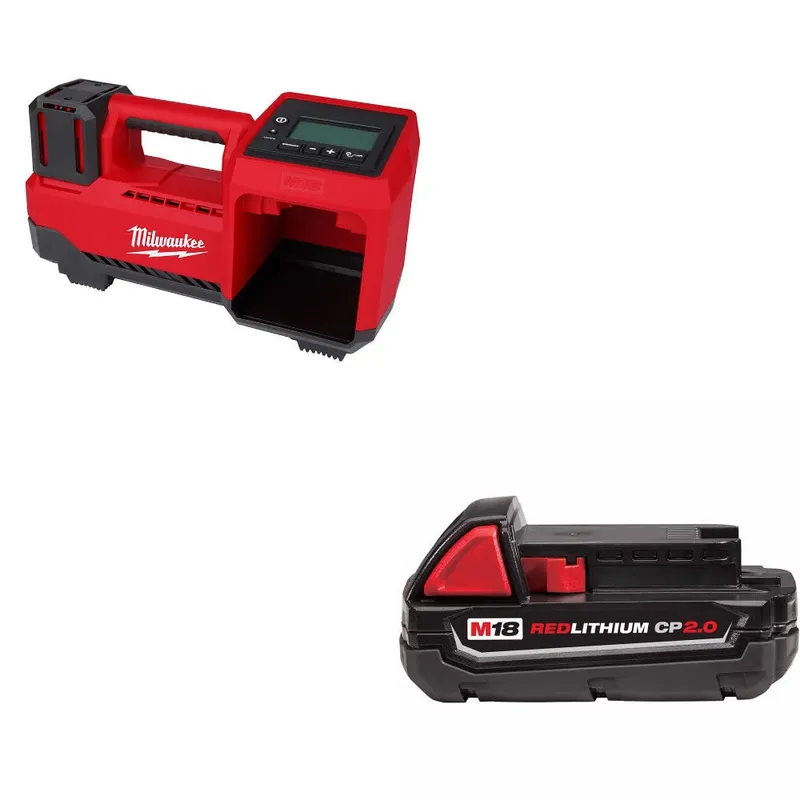 Milwaukee M18 Tire Inflator, Bare W/ 48-11-1820 M18 2.0 Battery Pack