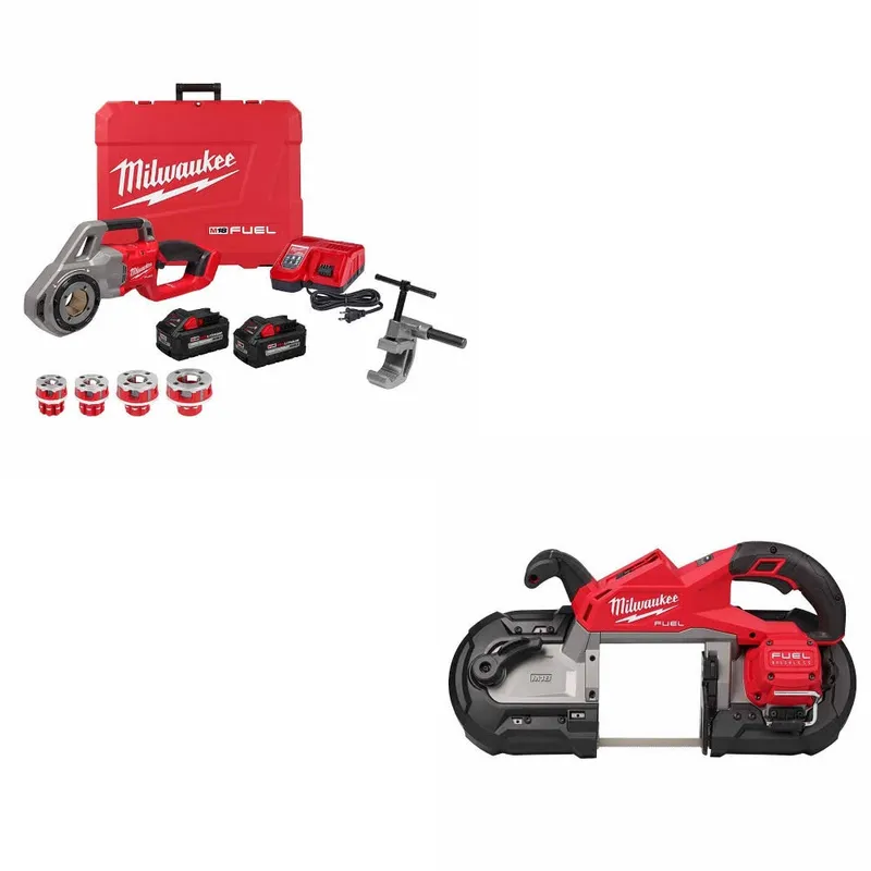 Milwaukee Compact Pipe Threader Kit Kit W/ FREE 2929-20 M18 Band Saw