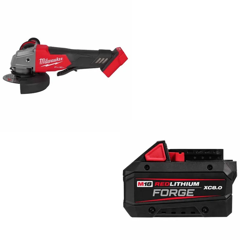 Milwaukee M18 FUEL 4-1/2"/5" Grinder W/ 48-11-1881 M18 XC8 Battery Pack