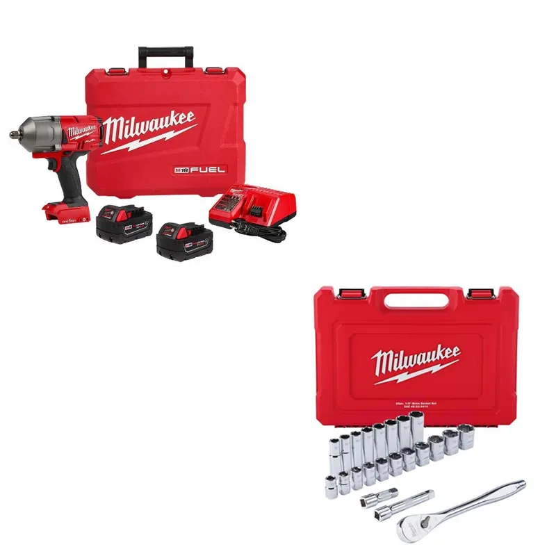 Milwaukee Impact Wrench Kit W/ FREE 22pc Socket Set
