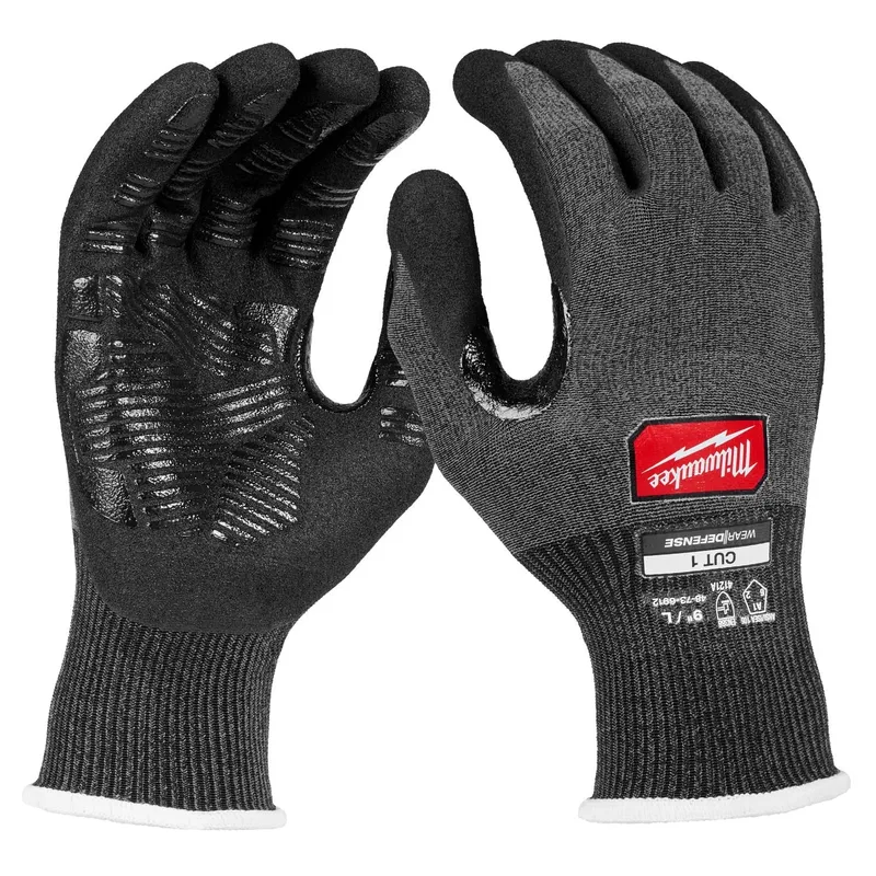 Milwaukee Cut Level 1 Nitrile Dipped Gloves w/ WEAR-DEFENSE Protection - XXL