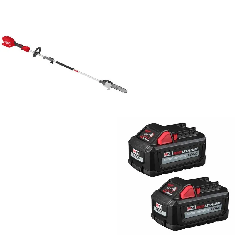 Milwaukee M18 FUEL Pole Saw W/ 48-11-1862 M18 XC6.0 Battery, 2 Pack