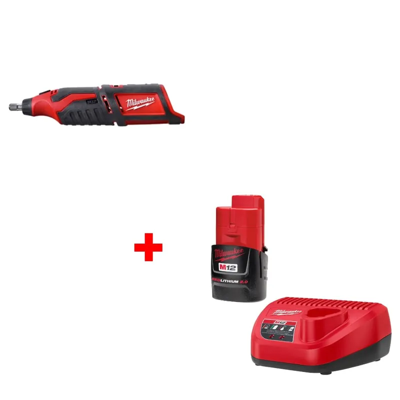 Milwaukee M12 Rotary Tool, Bare w/ FREE 48-59-2420 M12 2.0 Starter Kit