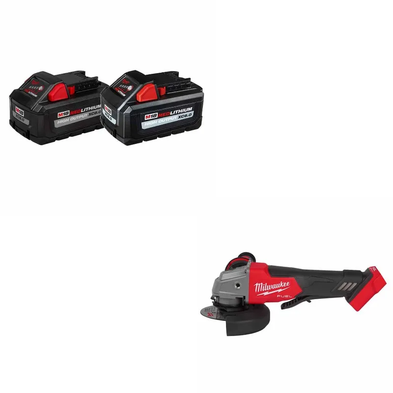 Milwaukee M18 18V Battery, 2-Pack W/ FREE 2880-20 M18 FUEL Grinder