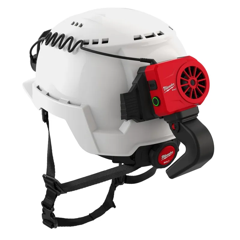 Milwaukee White Safety Helmet Kit W/ 48-73-1385 USB Fan