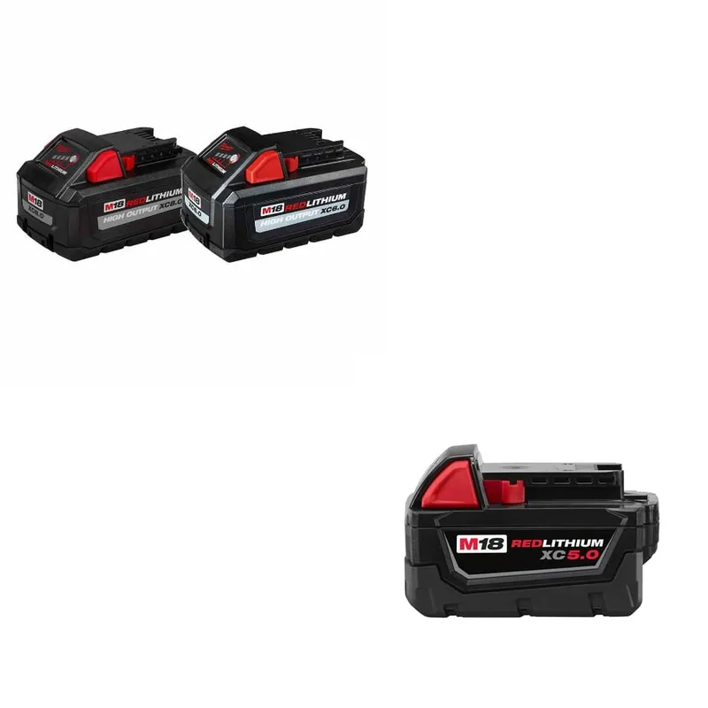 Milwaukee M18 18V Battery, 2-Pack W/ FREE 48-11-1850 M18 Battery Pack