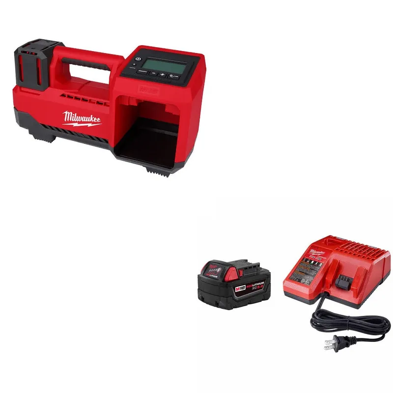 Milwaukee M18 Tire Inflator, Bare W/ 48-59-1850 M18 XC5.0 Starter Kit