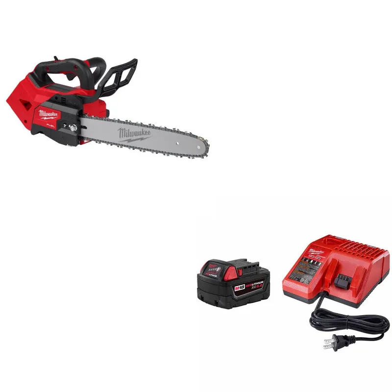 Milwaukee M18 FUEL 14" Chainsaw W/ 48-59-1850 M18 XC5.0 Starter Kit