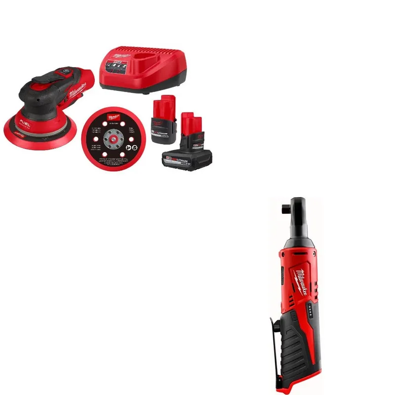Milwaukee Random Orbital Sander Kit W/ FREE 2457-20 Ratchet